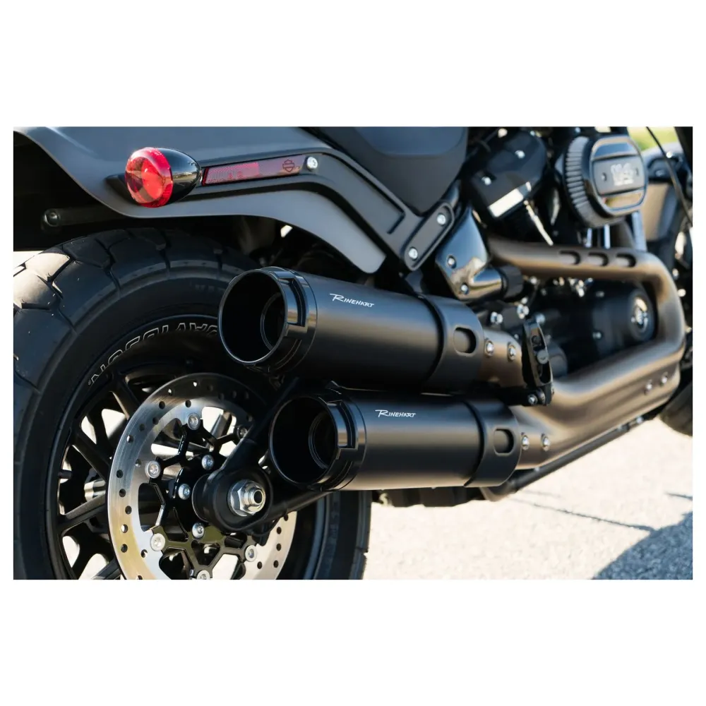 Rinehart 4,5" Fat Bob Slip-On Dempers Zwart voor Harley