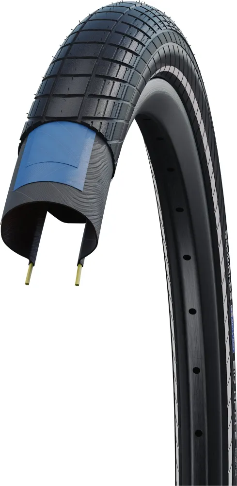 Schwalbe Big Apple Active Draadband K-Guard Black 'n' Roll Reflex 12x2.00" zwart/zilver