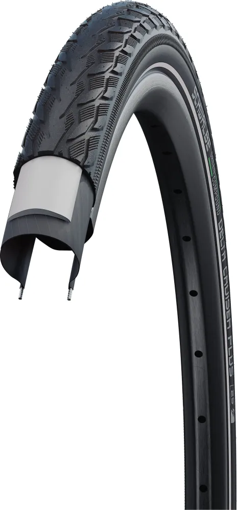 Schwalbe Delta Cruiser Plus Active Draadband 28x1.25" PunctureG E-25 Green Compound Reflex zwart
