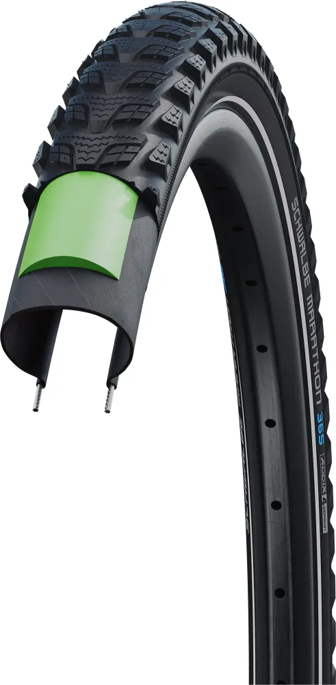 Schwalbe Marathon 365 Performance Draadband 20x2.15" GreenGuard Reflex zwart