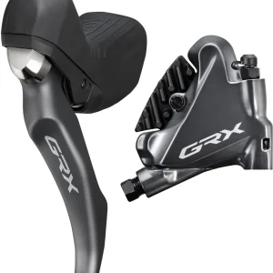 Shimano GRX ST-RX810/BR-RX810 schijfremset vooraan Flat Mount 2-speed grijs/zwart