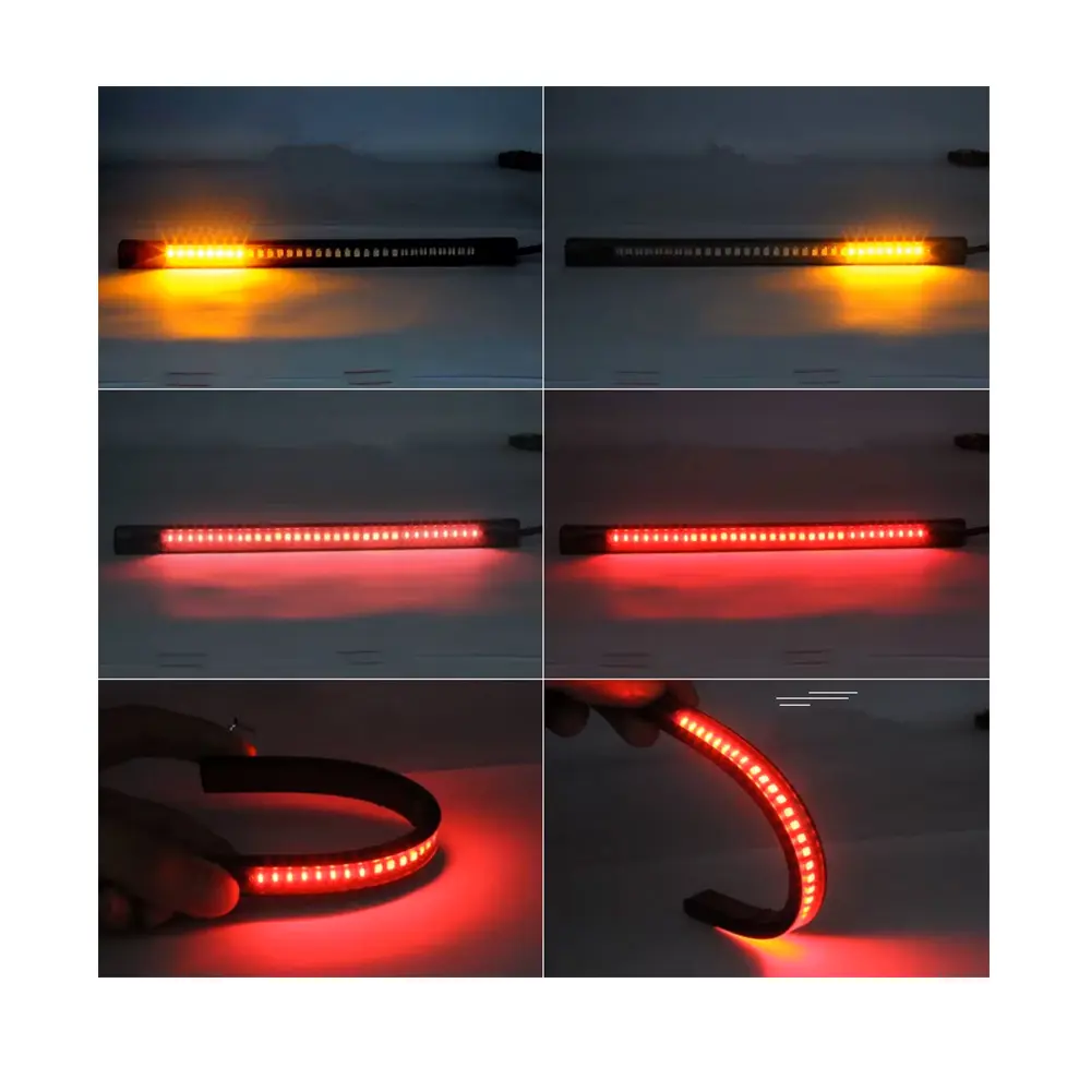 SMP 3 1 LED Motorfiets Achterlicht / Knipperlicht Flexibele Strip