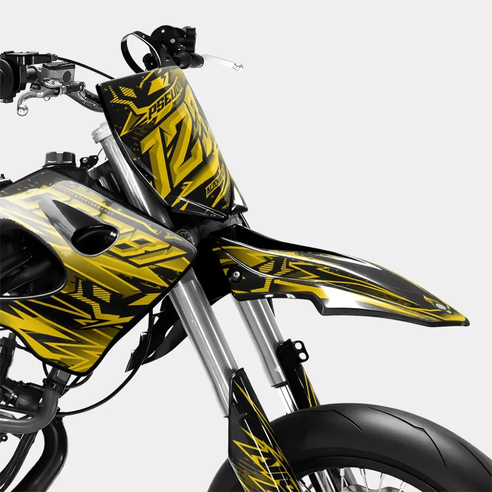 SPIEGEL - Decoratieset DERBI 50cc - Donkergeel