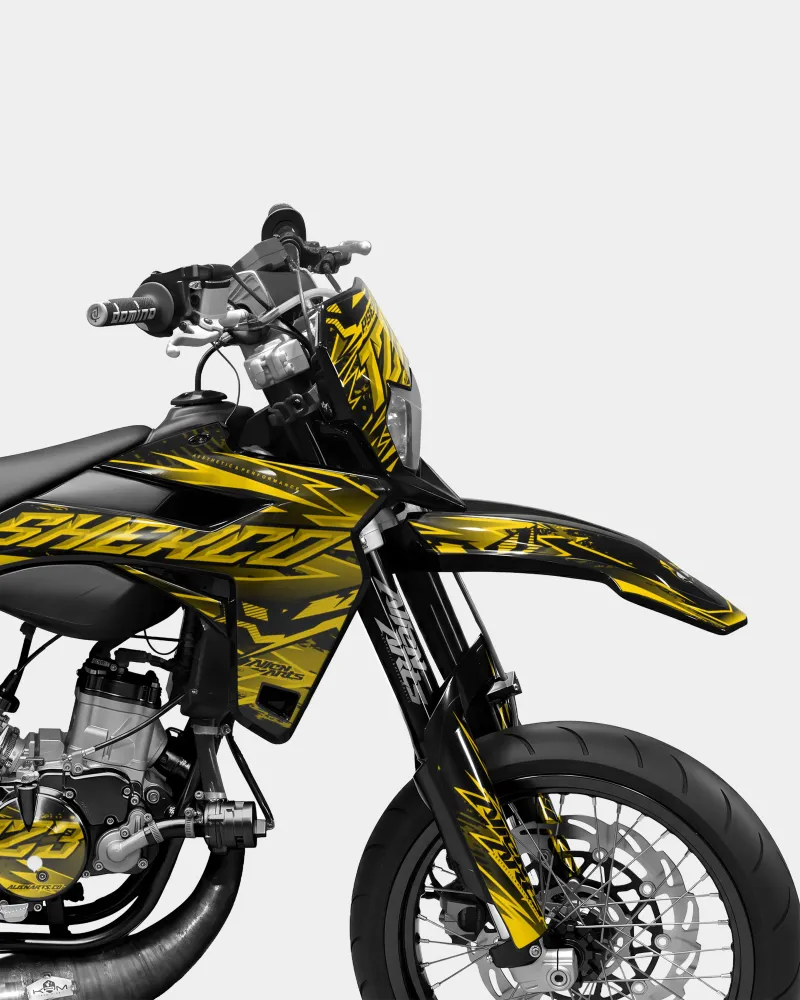 SPIEGEL - Decoratieset SHERCO 50cc - Donkergeel