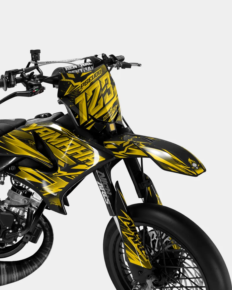 SPIEGEL - Decoratieset YAMAHA DT 50cc - Donkergeel