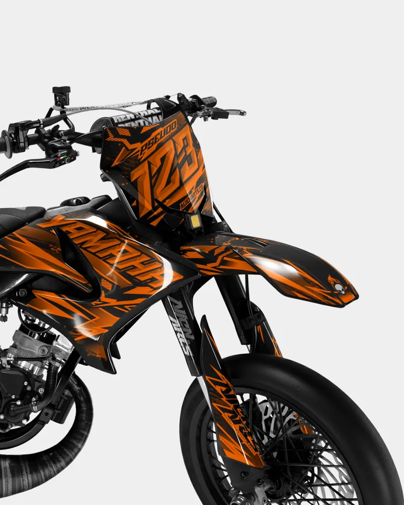 SPIEGEL - Decoratieset YAMAHA DT 50cc - Oranje