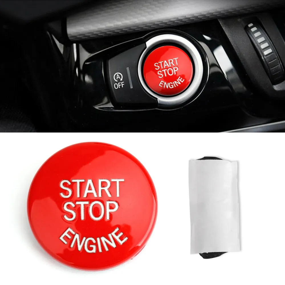 Start Stop Motorknopschakelaarafdekking voor BMW E Chassis E90 E91 X5 E70 E60 Rood