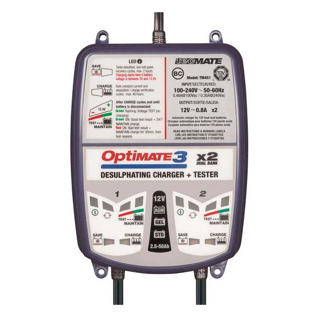 TecMate Optimate 3 X 2 12V acculader
