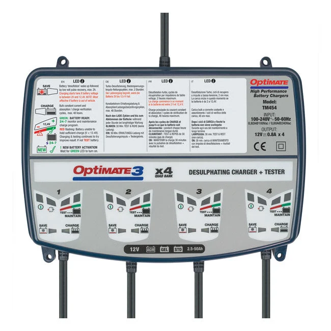 TecMate Optimate 3 X 4-banks 12V acculader