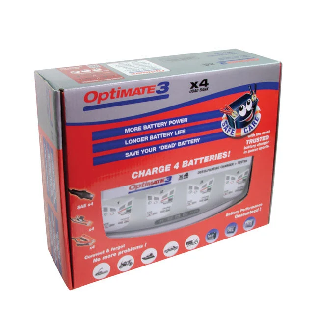 TecMate Optimate 3 X 4-banks 12V acculader