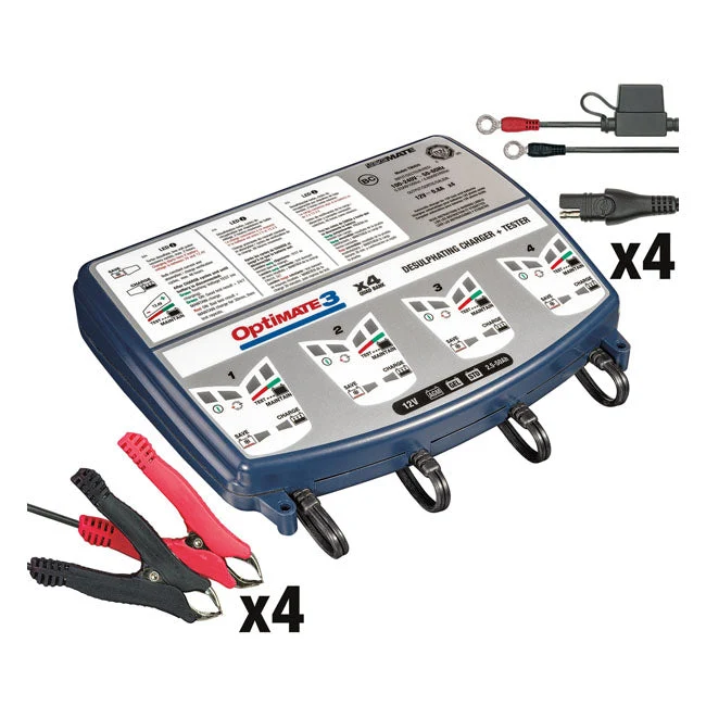 TecMate Optimate 3 X 4-banks 12V acculader