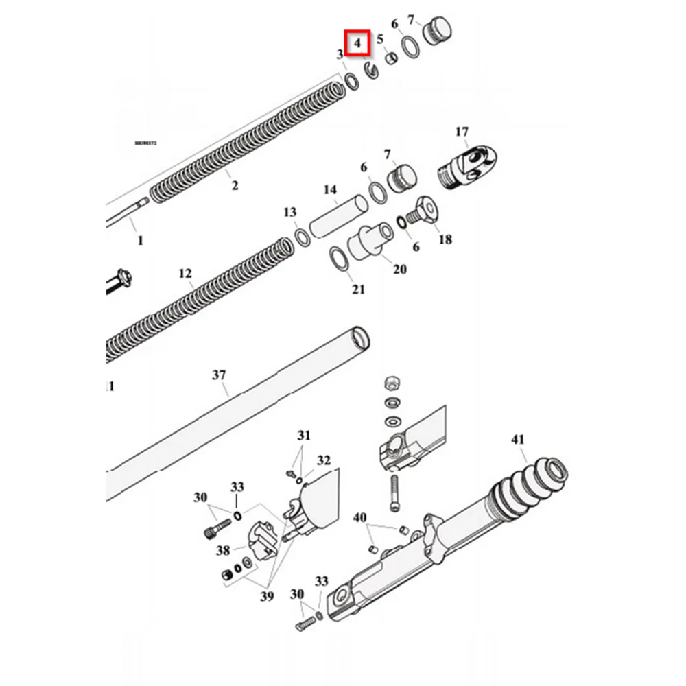 Zadelpatroon Voorvork XL883N 16-21; XL1200NS 18-21; XL883L, 1200C 18-20