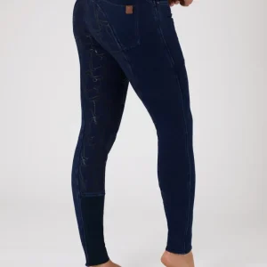 Kacy Women's Denim Thermo Full Seat Breeches Dark Zeeblauw 8