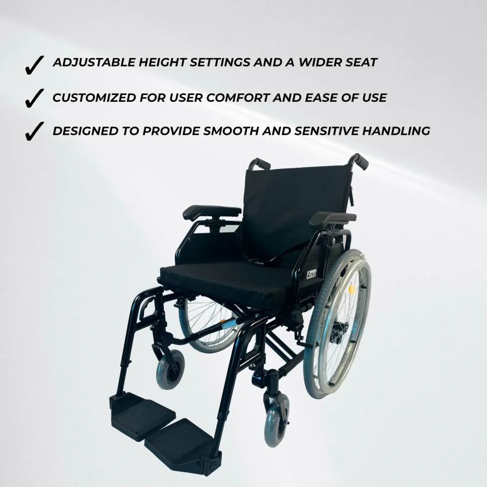 Arvo Wheelchair Premium, ravenzwart compatible met 95% van Accu's