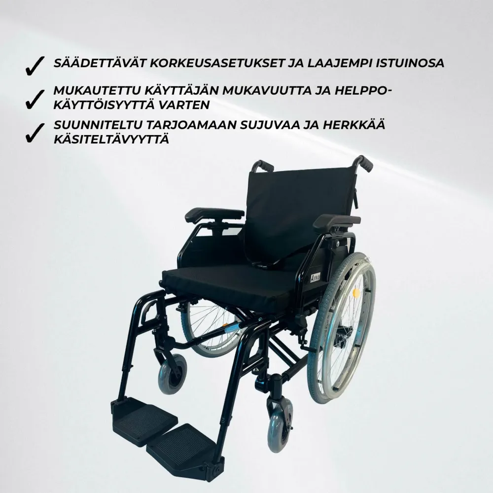 Arvo Wheelchair Premium, ravenzwart compatible met 95% van Accu's