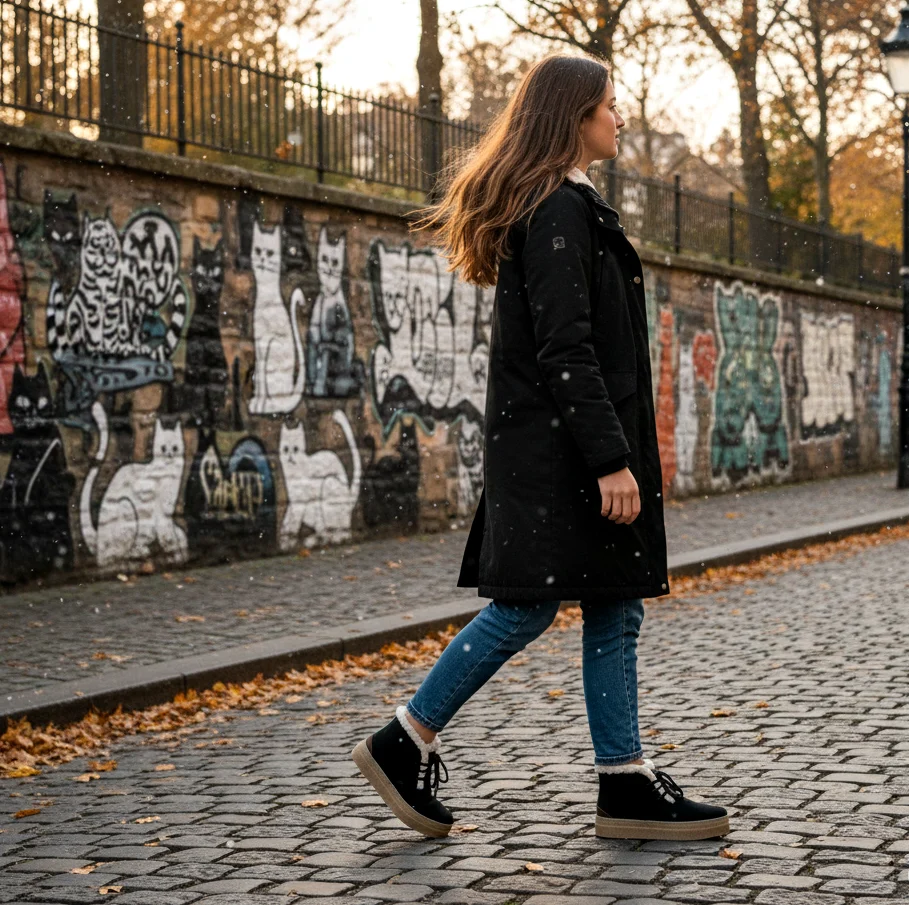 Startkabel Vegan winter bootie ravenzwart VAN005 36