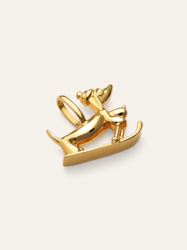 Winter Teckel Goud Charm