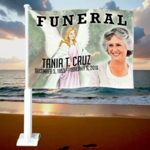 Faith Funeral Car Flag and Pole gegalvaniseerd staal