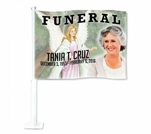 Faith Funeral Car Flag and Pole gegalvaniseerd staal