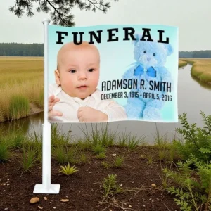 Nursery Funeral Car Flag and Pole Heavy Duty constructie