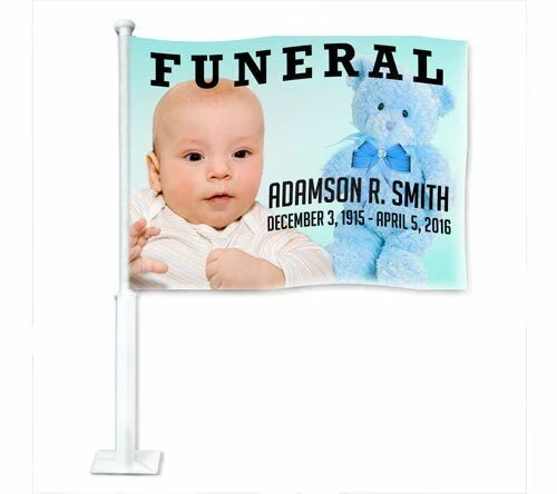 Nursery Funeral Car Flag and Pole Heavy Duty constructie