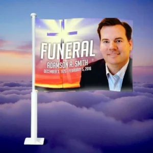 OEM Kwaliteit Glorify Funeral Car Flag and Pole