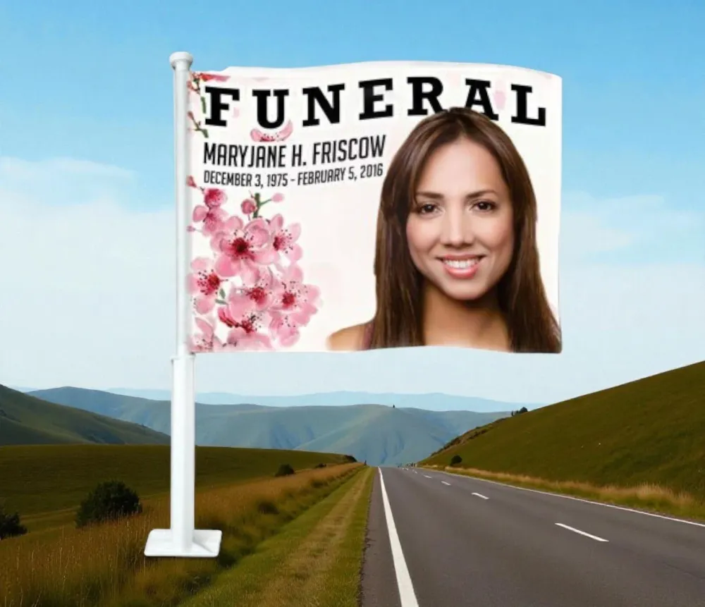 Spring Funeral Car Flag and Pole gegalvaniseerd staal