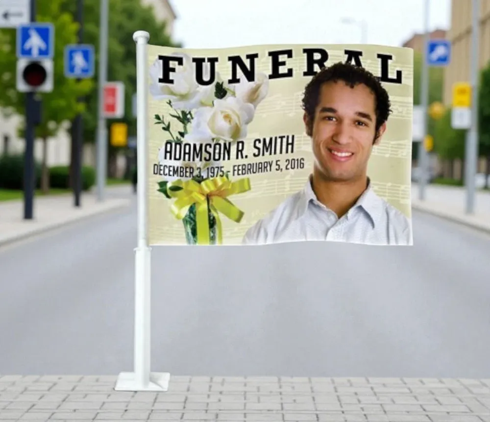 Zware Uitvoering Vivace Funeral Car Flag and Pole