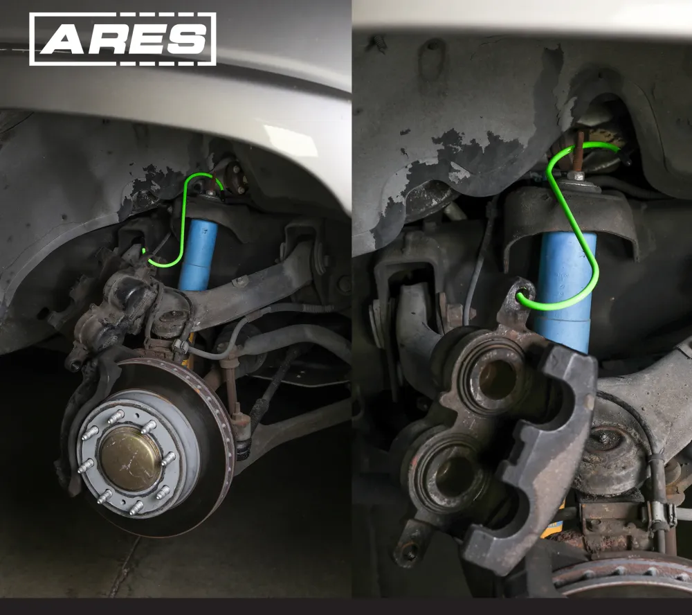 ARES 18060 - 4-Piece Appelgroen Brake Caliper Hanger Set