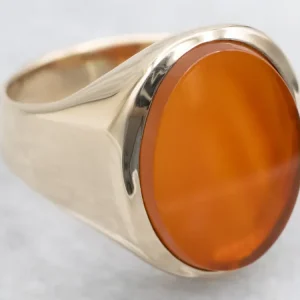 OEM Kwaliteit Men's Bezel Set Carnelian Solitaire Ring