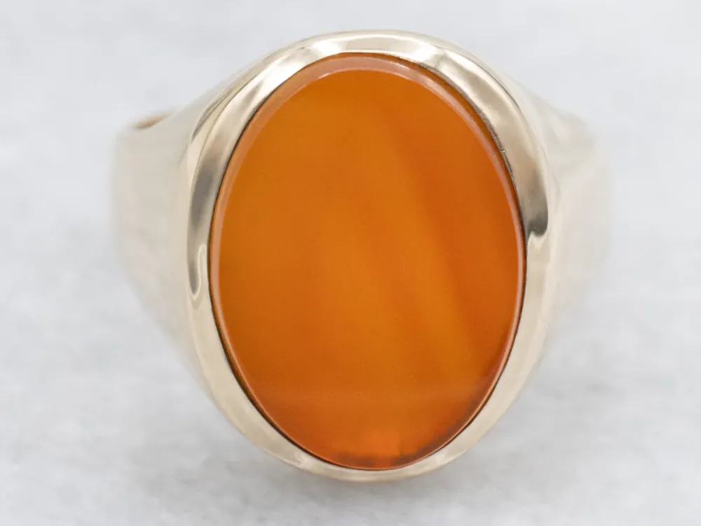 OEM Kwaliteit Men's Bezel Set Carnelian Solitaire Ring