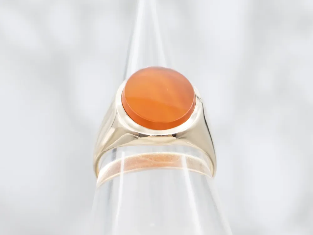 OEM Kwaliteit Men's Bezel Set Carnelian Solitaire Ring