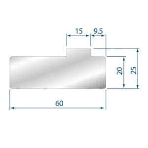OEM-kwaliteit Part No. 2059 @ 830mm H=20 Self Centering Die Rail