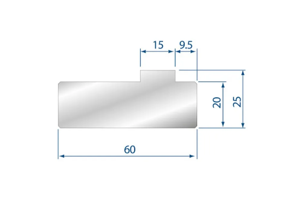 OEM-kwaliteit Part No. 2059 @ 830mm H=20 Self Centering Die Rail