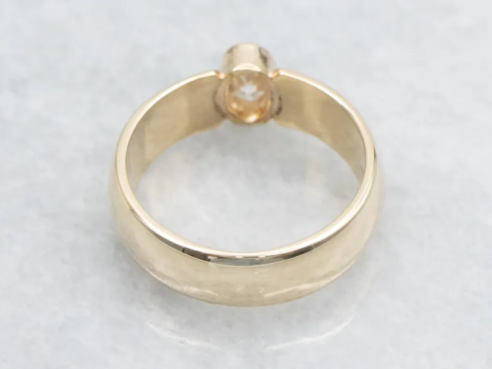 Oval Cut Bezel-Set Diamond Solitaire Engagement Ring met 2 jaar garantie
