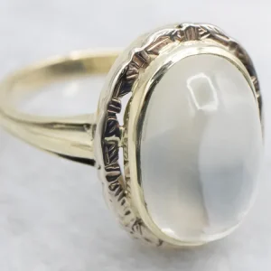 Vintage Bezel-Set Moonstone Solitaire Ring