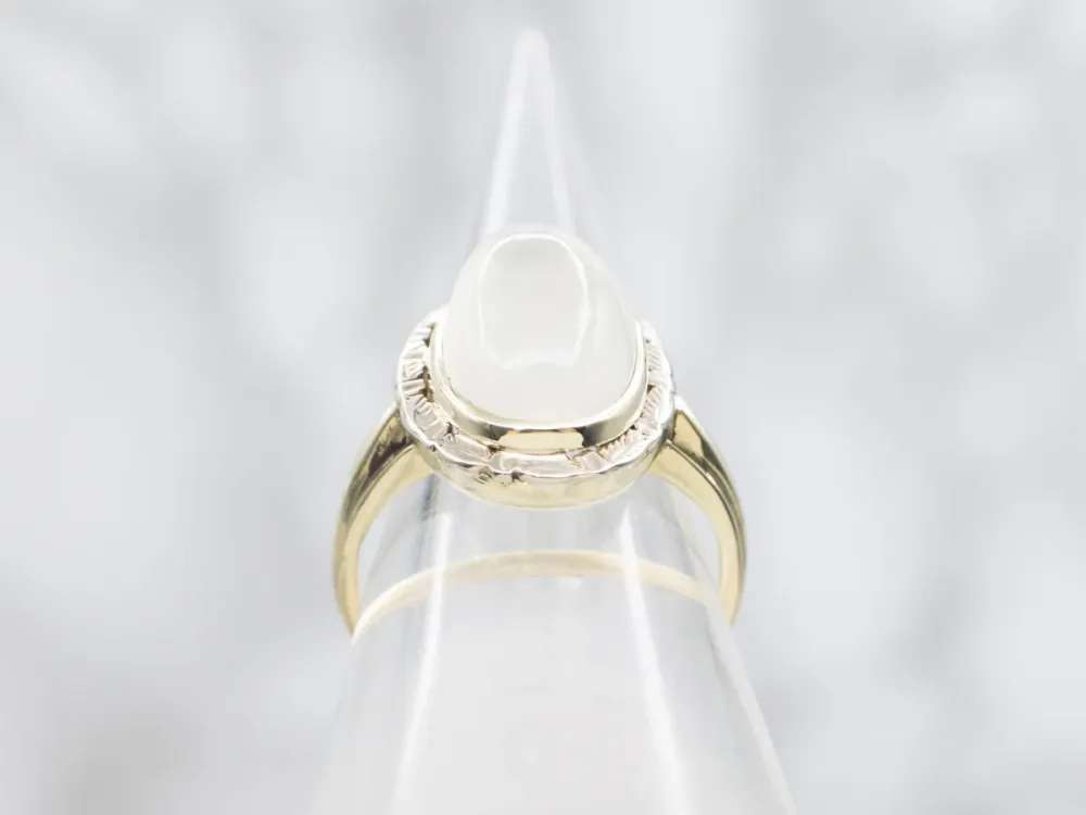 Vintage Bezel-Set Moonstone Solitaire Ring