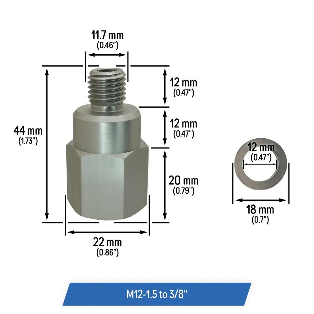 Coolant Water Temperature Sensor Adapter All Chevy GM, LS Engine Swap M12-1.5 to 3/8" NPT