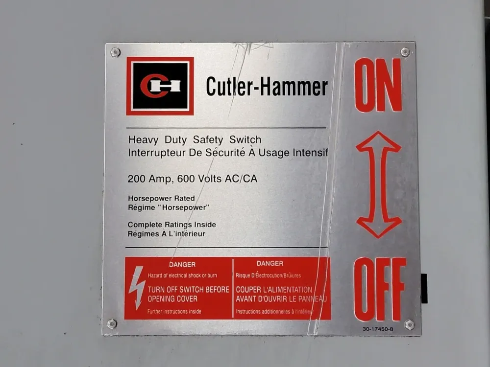 200 Amp, 600 V Non-Fused Heavy Duty Safety Switch 1HD364NF