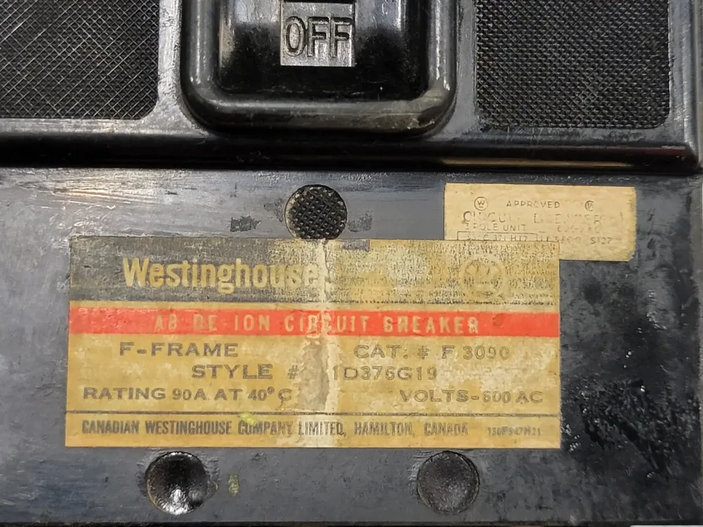 90 Amp, 3 Pole, 600 Volts Circuit Breaker F3090