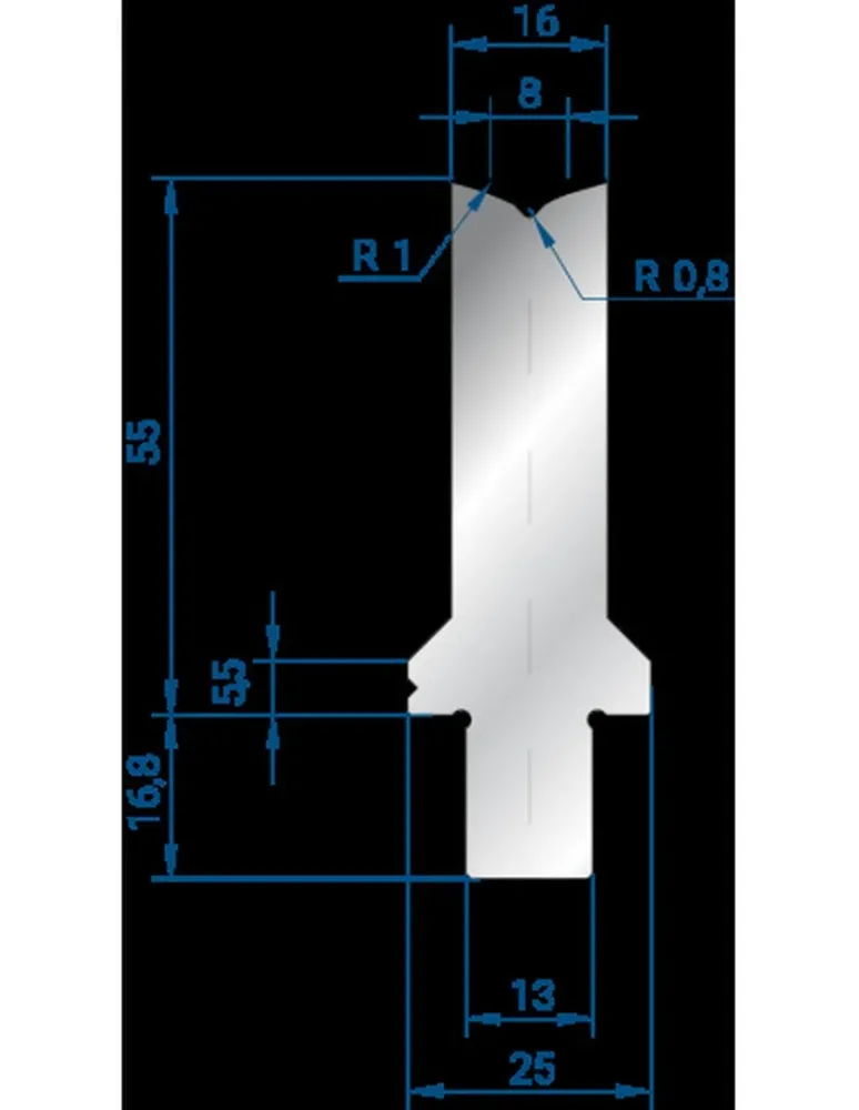 Part No. 3251 @ 100mm 86 Degree Één V Die