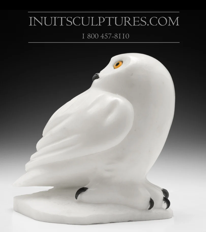 8" White Owl Famous Manasie Akpaliapik