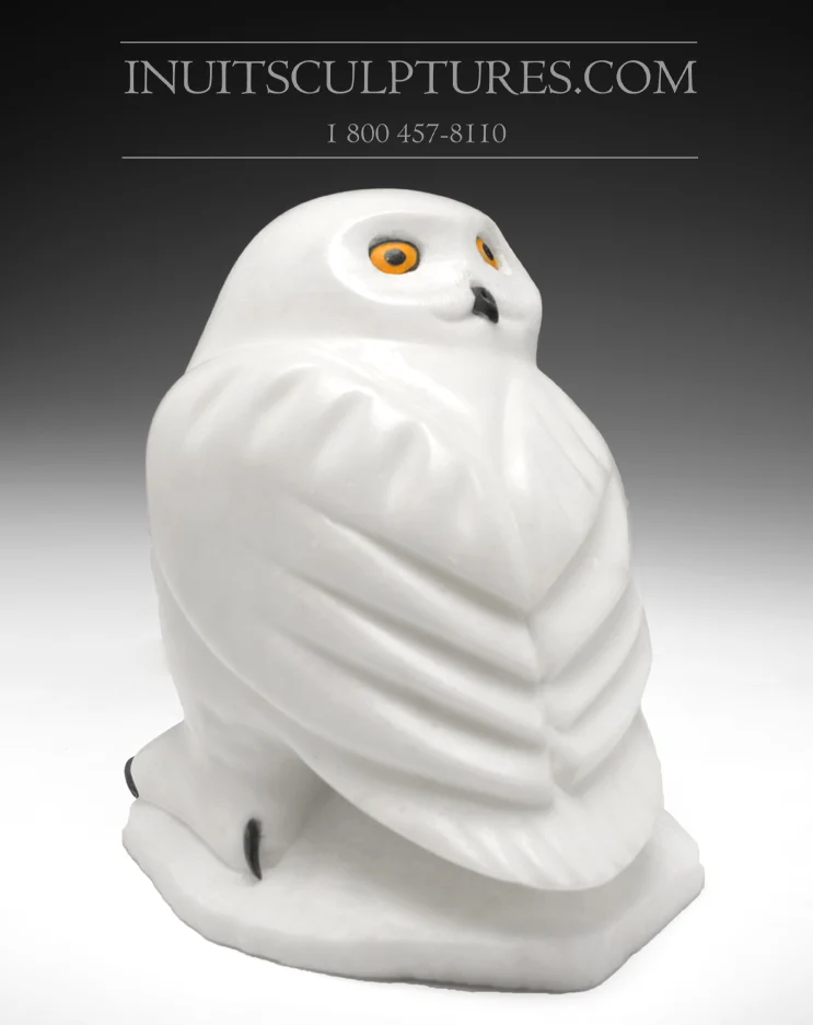 8" White Owl Famous Manasie Akpaliapik