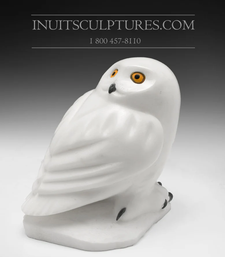 8" White Owl Famous Manasie Akpaliapik